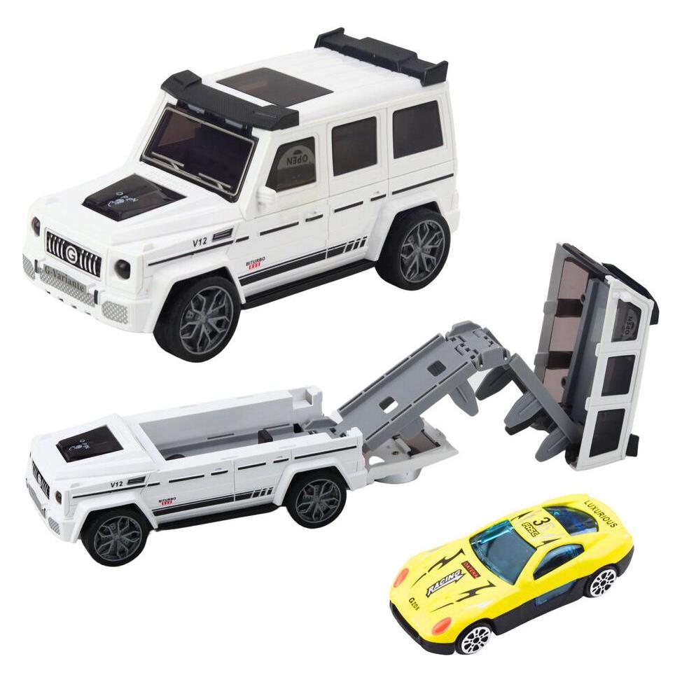 Lean Toys Lean Off-Road Auto Metall Versteckte Auto Licht Sound Weiss Blau (65614081)