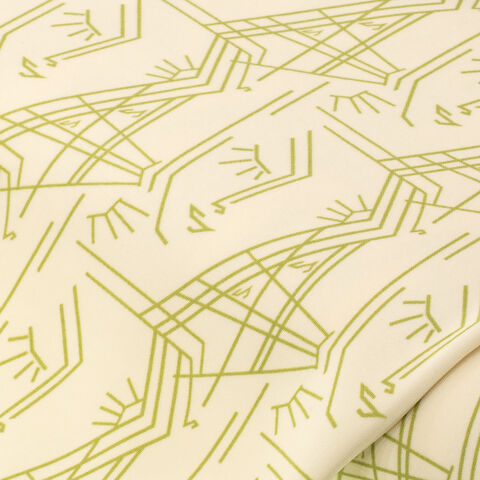 Scuba-Jersey "Grafisch", creme/grün
