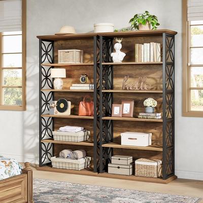 Bluebell 71 Inches Industrial Bookcase with Metal Frame
