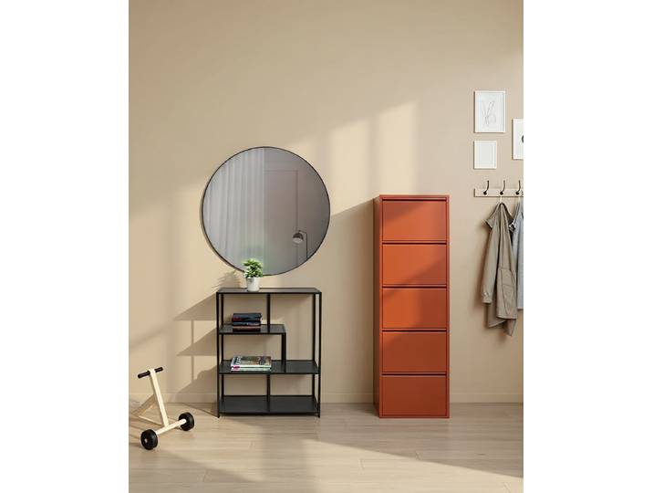 Miroir Starlet - rond Ø 100cm Noir/Noir Cadre : Acier, thermolaqué 100 x 100 x 3cm