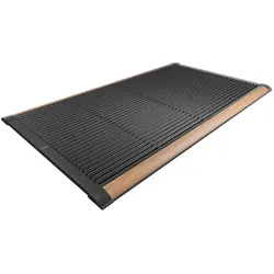 Outdoor-Fußmatte New Standard RiZZ Teak/Aluminium anthrazit grau, Designer Trudie Zuiddam/WELL design, 120x2.2x70 cm