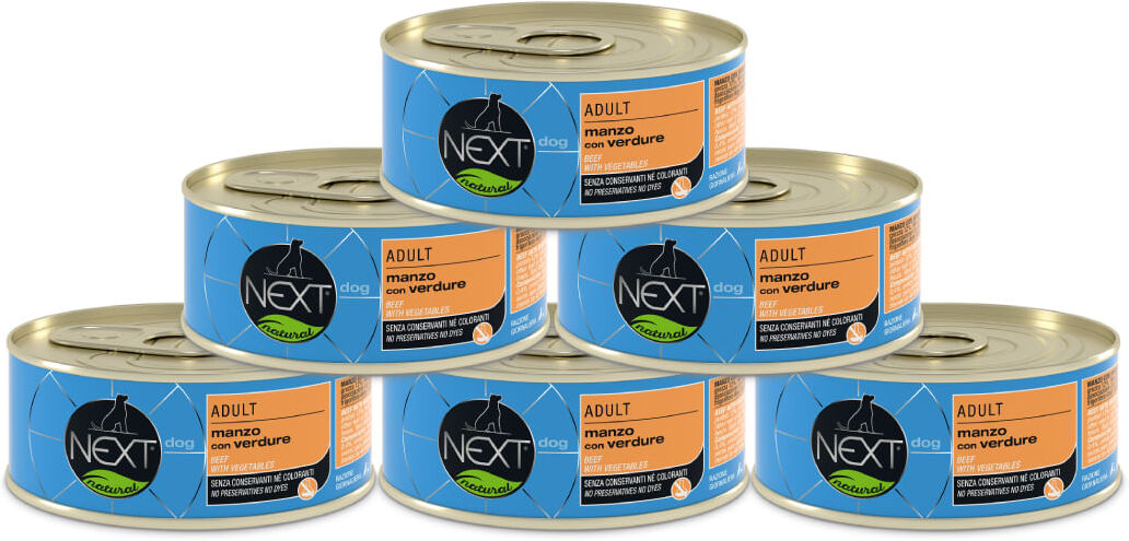 Next Natural Dog  Lattina Multipack 6x90G MANZO CON VERDURE