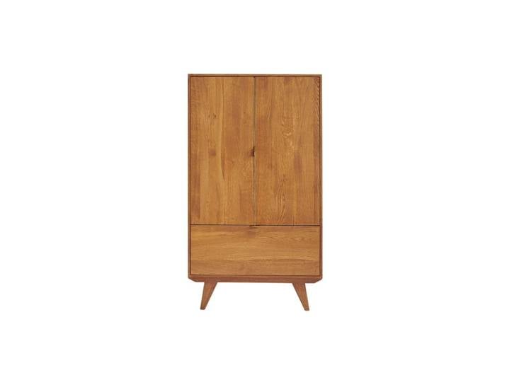 Buffet haut rétro en bois 2 portes 1 tiroir l80 h140 bronze