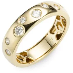 DIAMOUR Sternenhimmel-Ring 8 Brillanten zus. ca. 0,35ct Gold 375