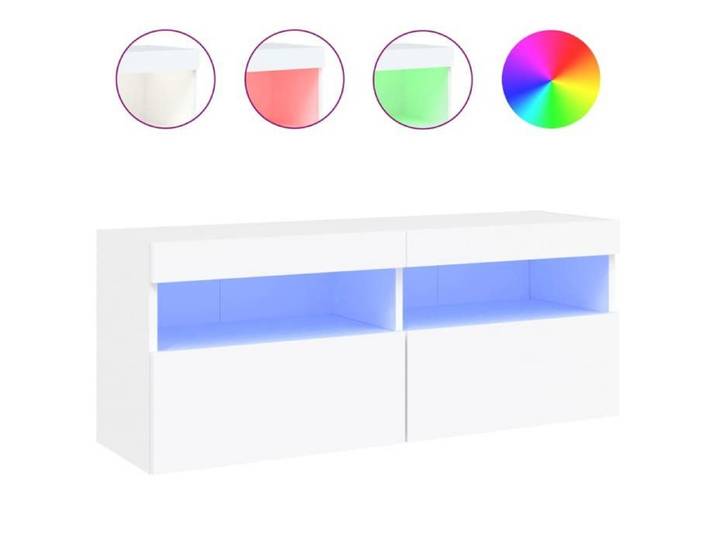 Meuble TV/HIFI - design minimaliste/Utilisations maison - mural avec lumières LED blanc 100x30x40 cm@EU92818754