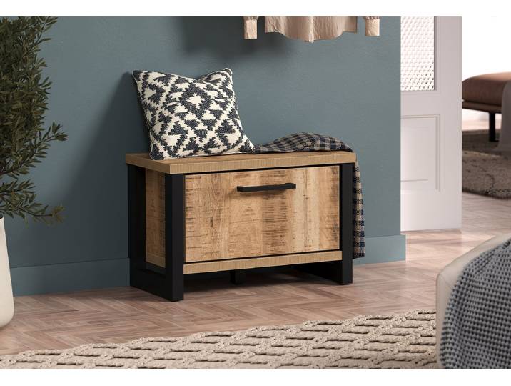 Garderobenbank Enna 73 x 47 x 39cm Braun