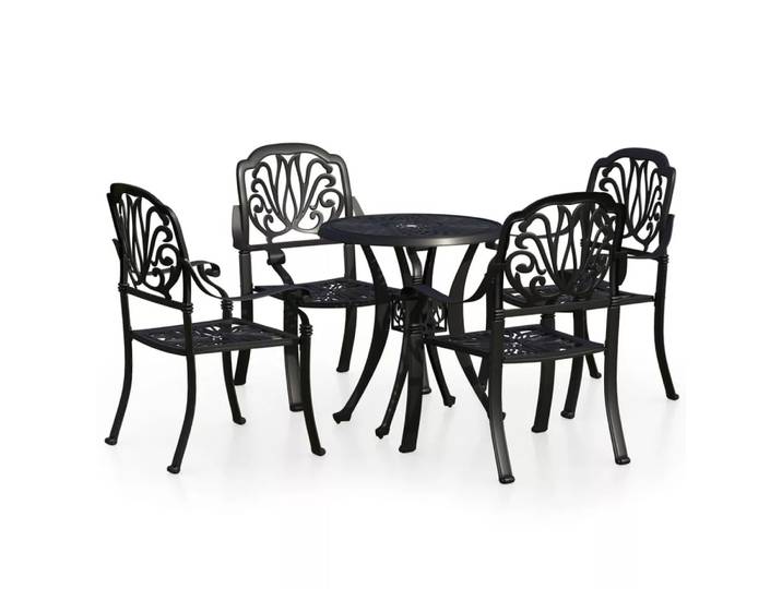 VidaXL - Bistroset aluminium, One Size, Schwarz
