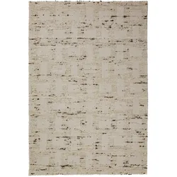TEPPICH aus Wolle handgewebt ELIN in Natur, geometrisch, 140 x 200 cm