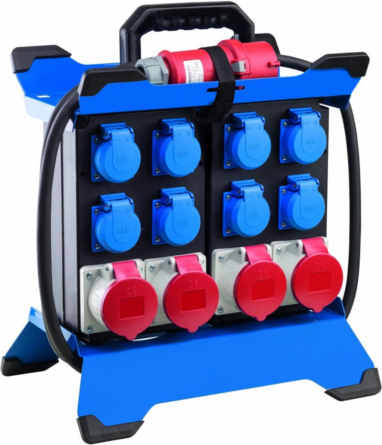as - Schwabe CEE-Standstromverteiler STECKY DUO 1 CEE-Stecker 400V,16 A,5-polig, für Stromversorgung von Baustellen oder Campingplätzen, 60931)