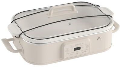 HomeCookin 4 Quart Programmable Slow Cooker, Square Digital Cooker with Removable Stoneware, Dishwasher Safe