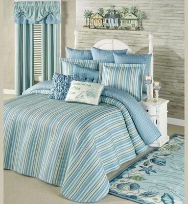 Touch of Class Clearwater Grande Bedspread Multi Cool, King, Multi Cool
