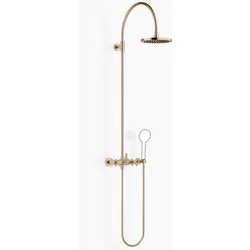 Dornbracht TARA Showerpipe mit Brausebatterie ohne Handbrause, flowReduce, 26632892-46, Farbe: Champagne gebürstet