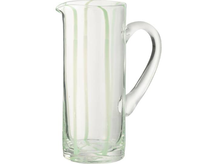 J-Line karaf Strepen - glas - transparant/groen