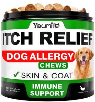 Happy Pet Pantry Premium Dog Itch Relief Chews Allergy & Immune Support Dog Supplement For Healthy Skin, Gut Health & Ear Itch Relief Premium Dog Itch Relief Chews Allergy & Immune Support Dog Supplement For Healthy Skin, Gut Health & Ear Itch Relief