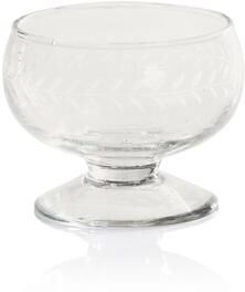 Zodax Tuscan 2-Piece Set Handmade Etched Condiment Glass Bowls