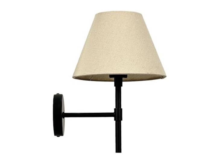 Relaxdays Applique murale abat-jour en lin\, design sobre\, crème/noir douille E27\, applique moderne\, H : 32\,5 x 27 cm