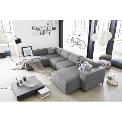 Wohnlandschaft "Bulky U-Form", grau, B:324cm T:195cm, ATLANTIC HOME COLLECTION, Sofas, Wohnlandschaft, in U-Form und XXL Sitzfläche, modular aufgebaut