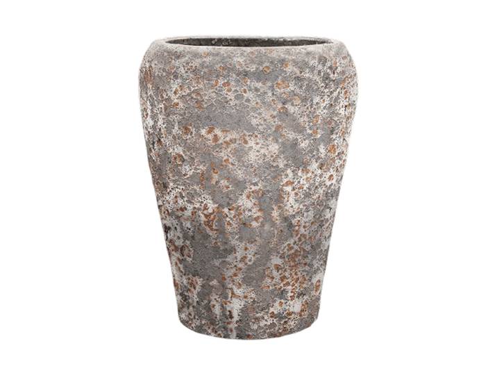 Grosser, exklusiver In-/Outdoor Blumentopf „Lava Coppa“ Keramik Relic Rust Metal Baq Design