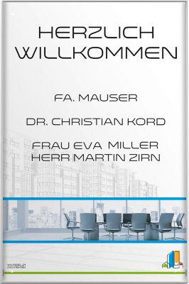 moedel Türschild Madrid Silver Line, Aluminiumrahmen, nicht reflektierende Acrylglasscheibe, Schiebeführung, Schraub-/Klebemontage, alusilber, B 299,5 x H 422,5 mm