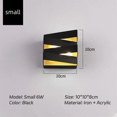 Inspire Curations NovaSquare Modern LED Outdoor Wall Lamp Waterproof Indoor Outdoor Sconce small Black 7w Cold White