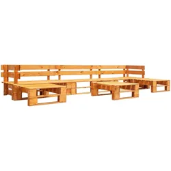 vidaXL 6-tlg. Garten-Paletten-Sofagarnitur Holz Honigbraun