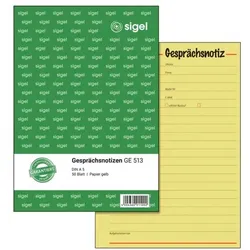 Sigel Formularvordrucke »Gesprächsnotiz« GE513 gelb, 14.8x21 cm