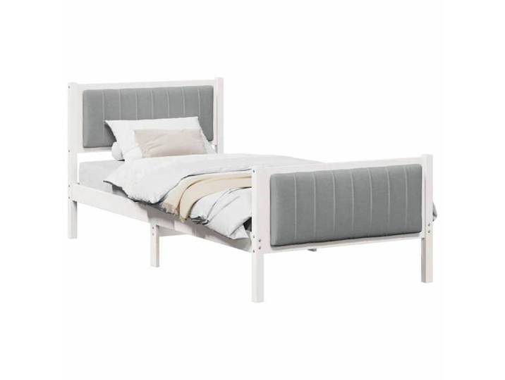 Cadre de lit 1 place - VIDAXL - Cadre de lit plateforme - Pin massif - 90x200 cm - Blanc et gris clair