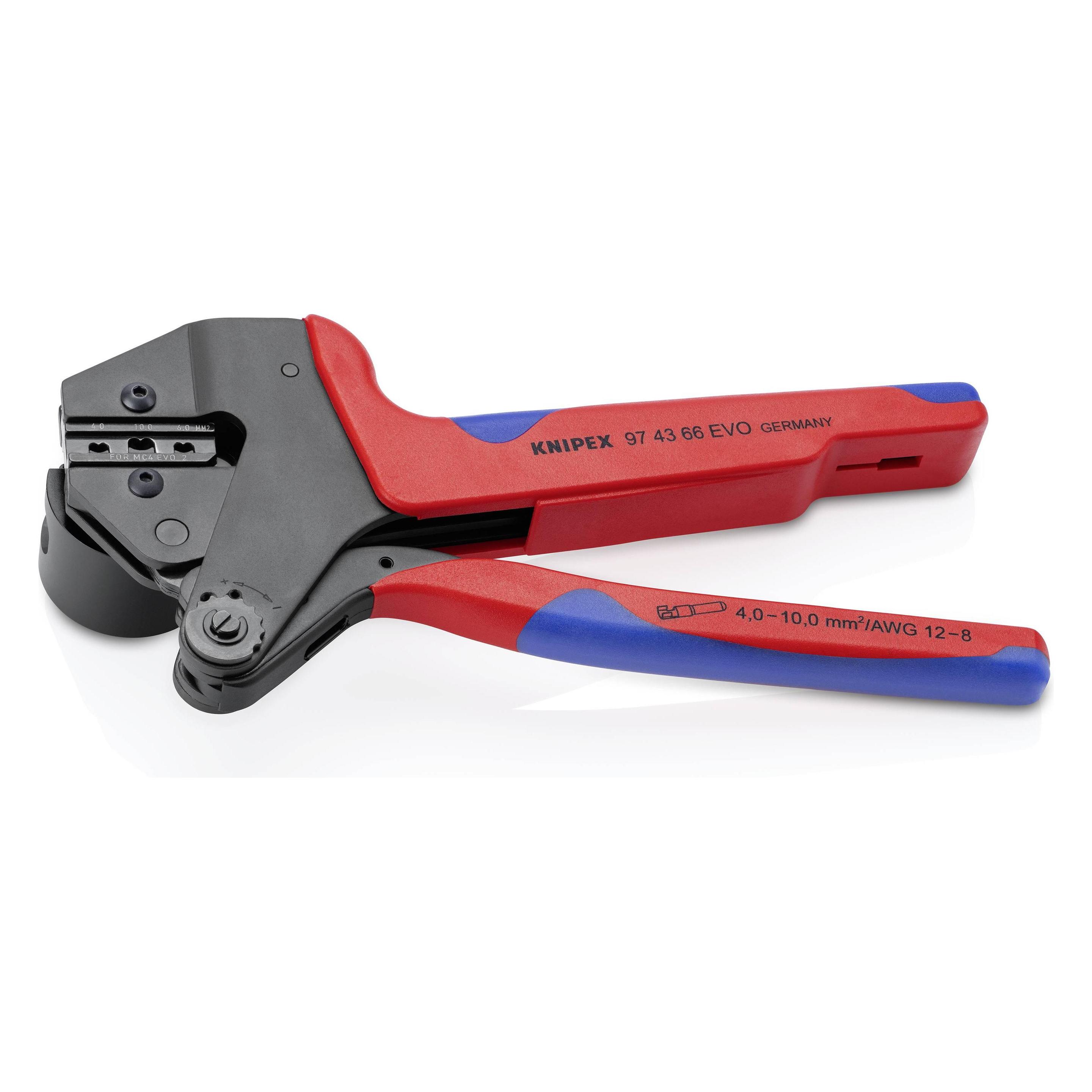 Knipex Crimp-Systemzange 97 43 66 EVO (rot/blau, f?r EVO 2 Solar-Steckverbinder) (200 mm) (97 43 66 EVO)