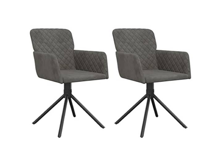 KUTYWEXFM Esszimmerstühle 2er Set Drehbar Dunkelgrau Samt mit Armlehne Bequemer Polsterstuhl für Küche, Wohnzimmer und Schlafzimmer. 360 Grad Flexibilität mit ergonomischer Schaumstoff-Polsterung.