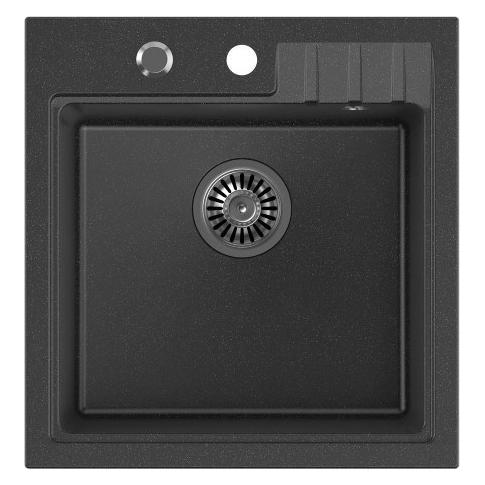 Quadron Spüle PETER 110, Spüle aus reinem Carbon-Granit, 1 Becken mit (52 cm) (brak)