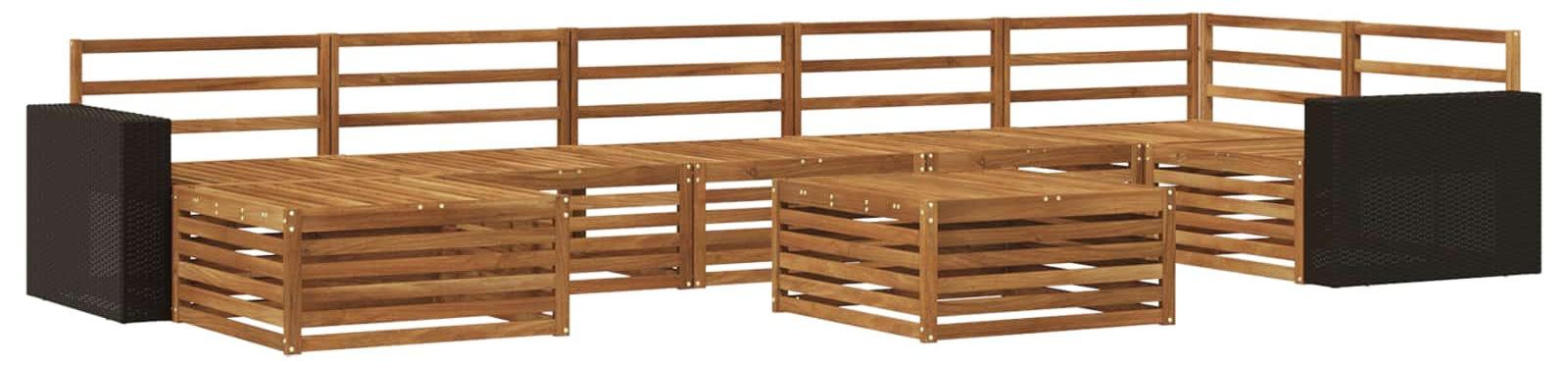 Outdoor-Sofagarnitur 8 pcs Natur