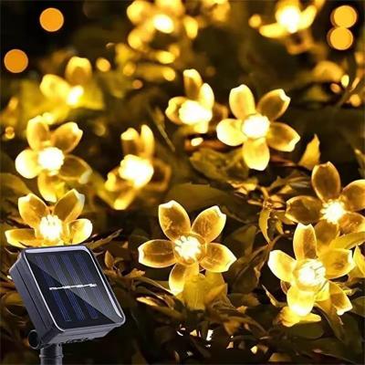 Inspired Finds Solar Cherry Blossom Flower String Lights Waterproof Outdoor Garden Decoration cherry Warm 39.37 Ft 100 Leds 8 Modes