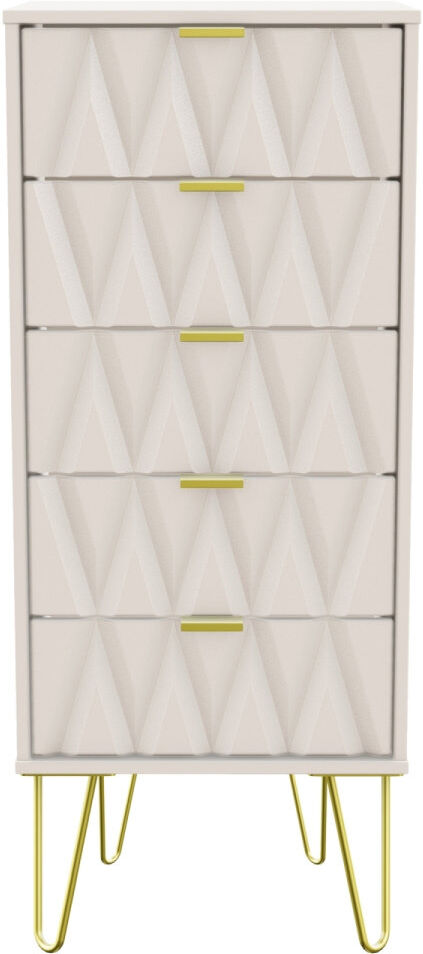 Canora Grey Fully Assembled Diamond 5 Drawer 45Cm W Kashmir Matt 108.9cm H X 45cm W X 39.5cm D