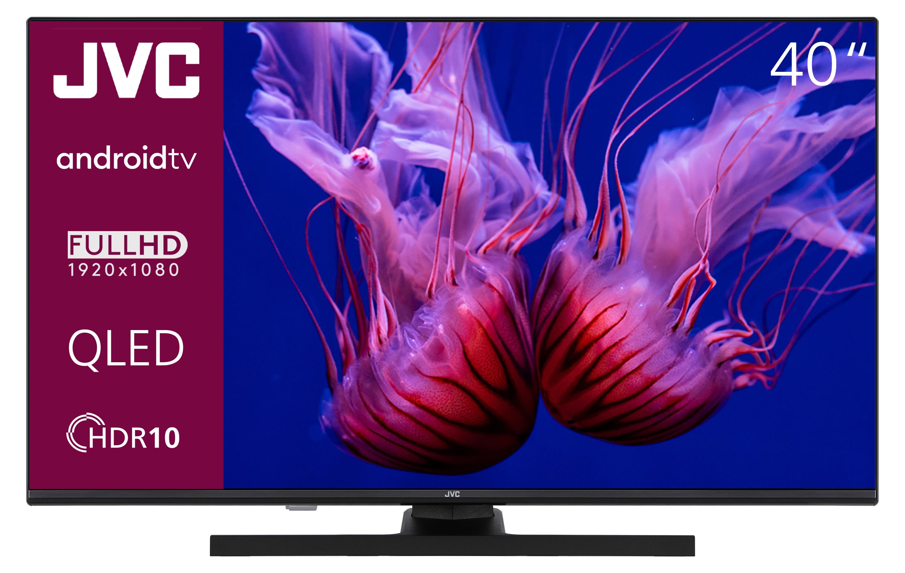 JVC QLED TV 40 Zoll Fernseher Full HD Android TV (HDR Smart TV, Triple-Tuner) LT-40VQF545A