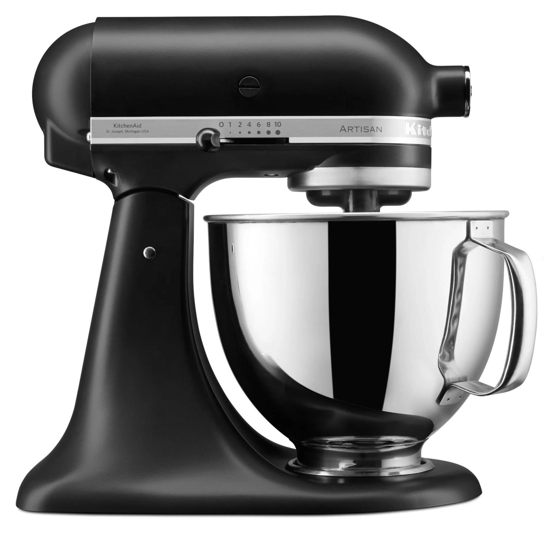 KitchenAid 5KSM125EBM, 4,7 l, Schwarz, Matte black, 220 RPM, 58 RPM, 220 RPM
