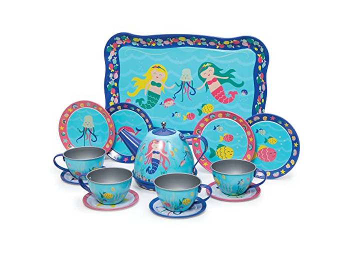 Schylling MERTTS Zeemeermin Tin Theeset, Blauw, Standaard