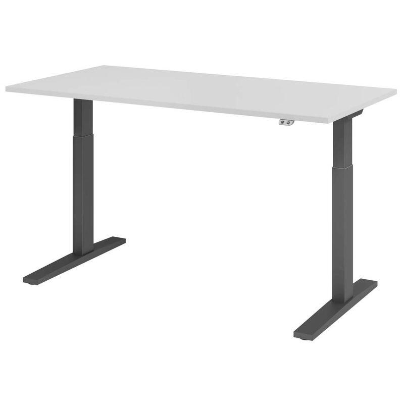 HAMMERBACHER VXMKA16/5/G elektrisch höhenverstellbarer Schreibtisch 70,0 - 120,0 cm - elektrisch Lichtgrau / grafit