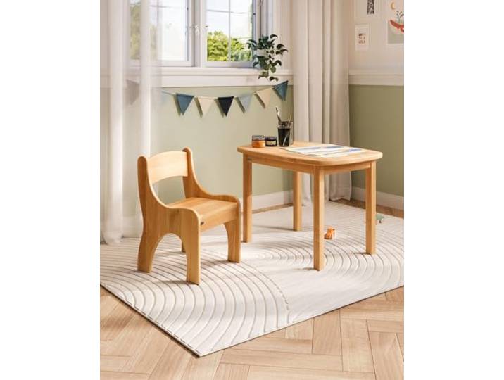 Original Levin Sitzgruppe von BioKinder® Kindersitzgruppe Tisch & Stuhl aus Bio-Erlen-Massivholz, natürlich geölt