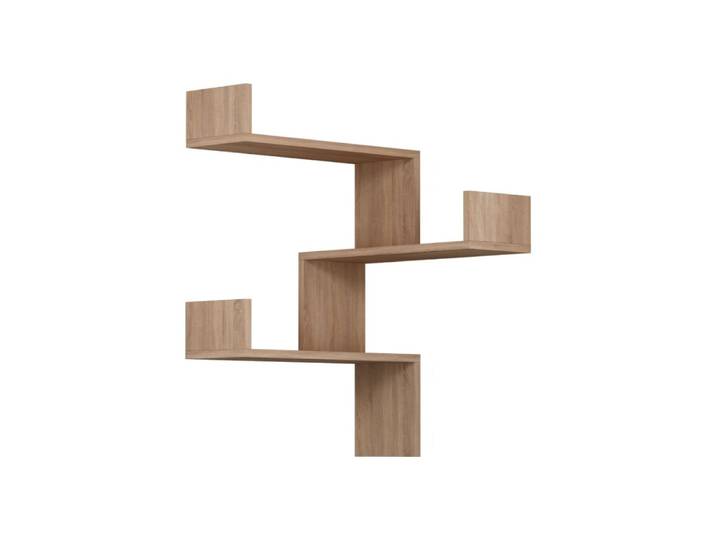 Etagère murale d'angle 3 étagères - h90 cm - chêne