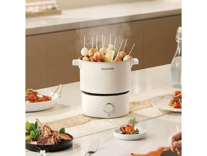 Marmite Électrique Pliante 110V/220V Double Tension, Multifonctionnelle de Voyage, 2 Vitesses, Antiadhésive, Poêle Électrique, Hot Pot 2L