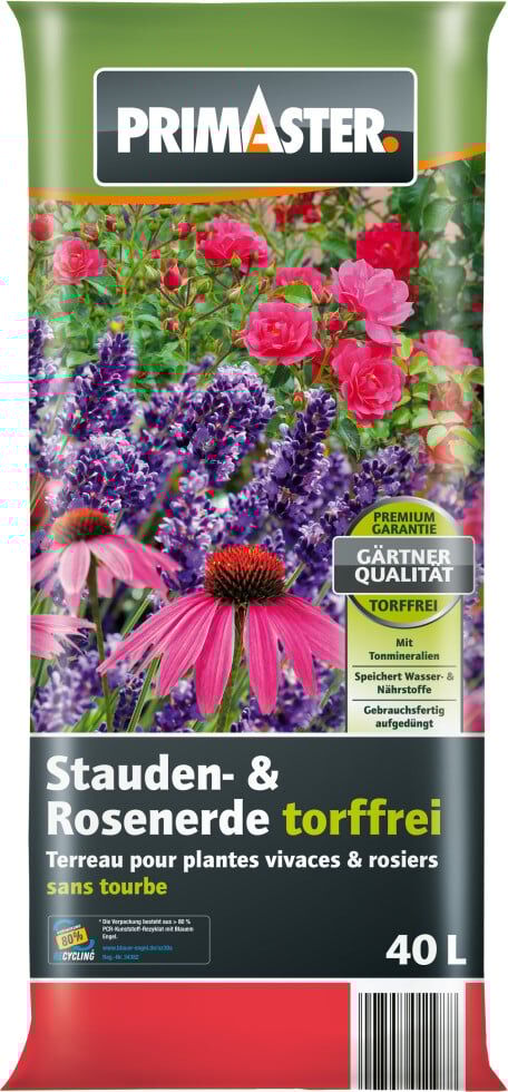 Primaster Stauden- & Rosenerde torffrei 40 L