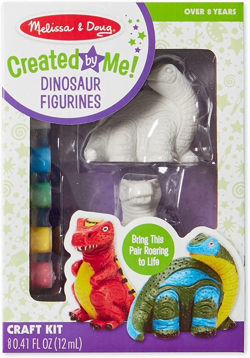 Melissa & Doug Dinosaur Figurines Craft Kit - Includes 2 Dinosaur Figurines & 6 Accessories for Kids - Ages 3 and Up
