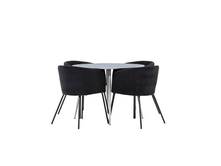 Venture Home Essgruppe Plaza Essgruppe Tisch Ø100cm und 4 Flöhl Stühle mi, (5-tlg)
