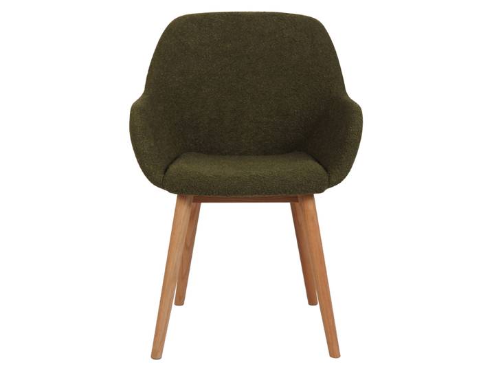 Chaise repas effet laine bouclette kaki