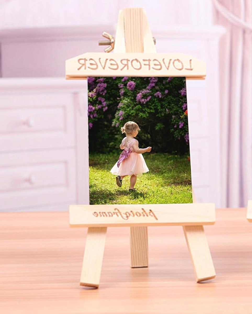 Houten Fotolijst Tafelmodel in Rustieke Stijl - A4 - Houtkleur