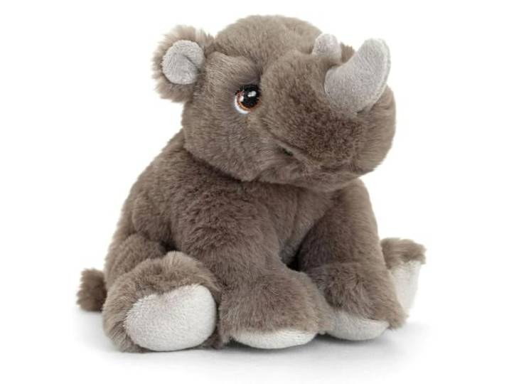 Keel Toys - KEELECO Rhinoceros pluche dier 18 cm - SE6567, SE6567, grijs