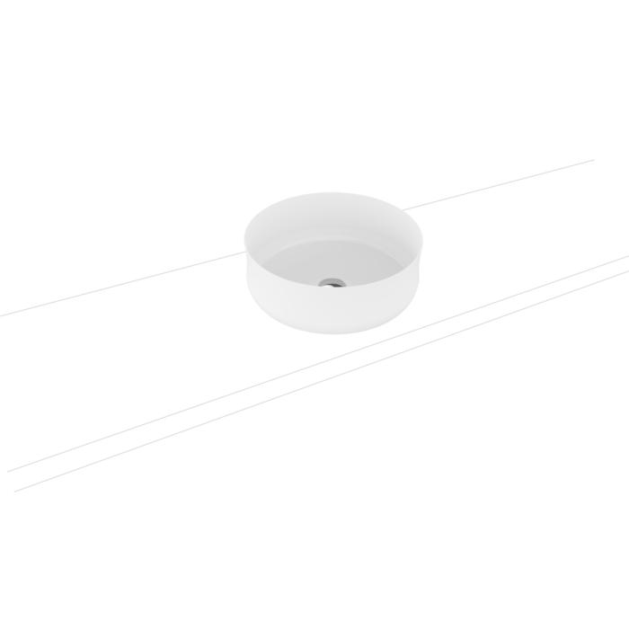 Kaldewei Ming Waschtischschale 913306003199 manhattan Perl-Effekt, d= 40cm, ohne Überlauf, Schallschutz