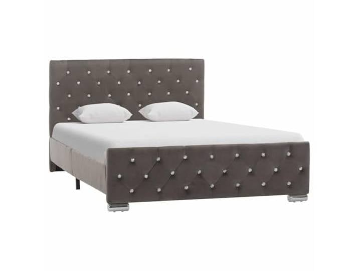 YNGBHFNOP Samt Polsterbett Stahlholz Schlafzimmer klassisch Grau 120x200 cm Bettgestell Grau Samt 120x200 cm Polsterbett Holz Metall Stahl Luxus Rahmen Mit Fußteil Ohne Matratze
