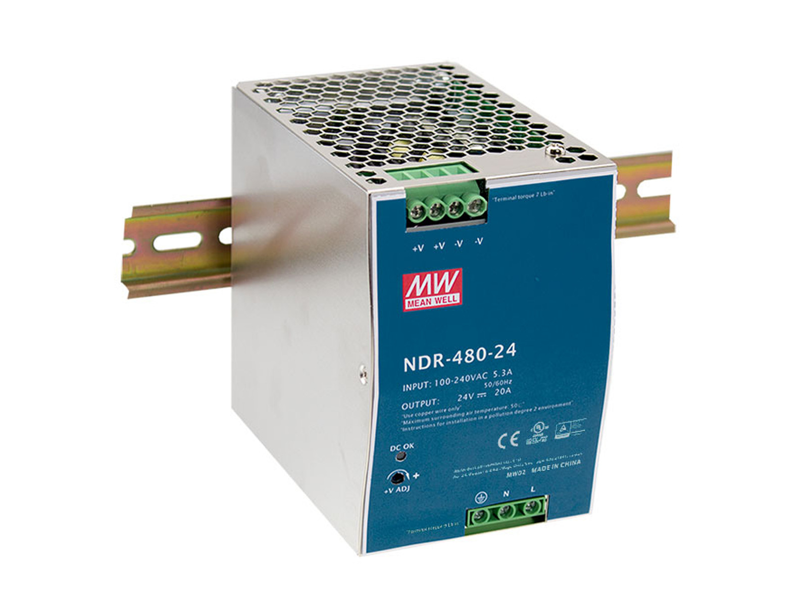 LevelOne Industriële voeding POW-4861, 48V DC, 480W, voor montage op DIN-rail
