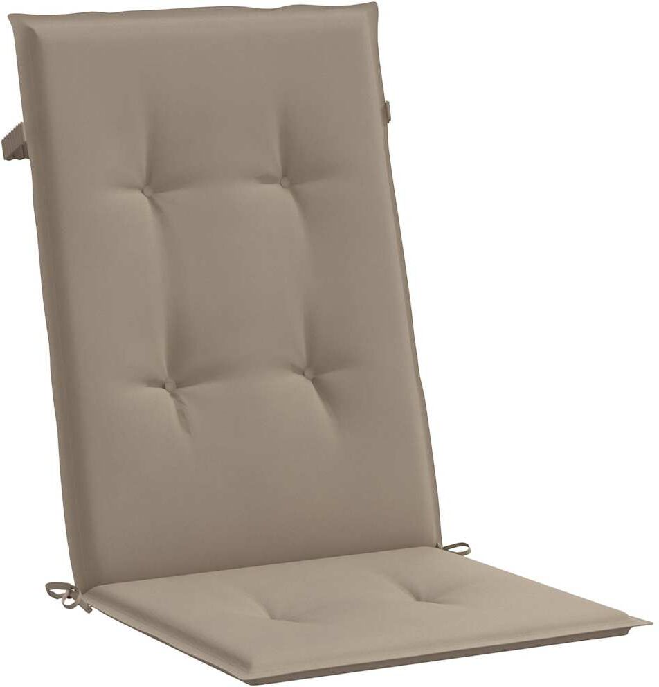 vidaXL Coussins de chaise de jardin dossier haut lot de 2 taupe tissu
